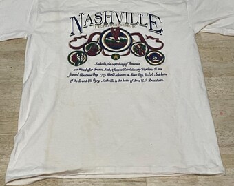 Vintage 90s Nashville, Tennessee Tourist T Shirt Sz Medium M Single Stitch.