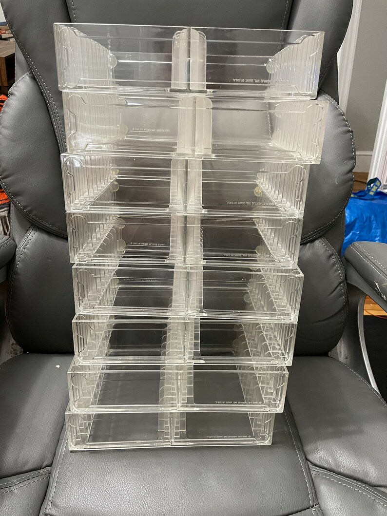 Vintage Clear Acrylic Cassette Tape Storage Case Organizer Etsy