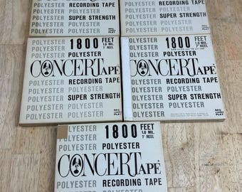 Lot of 5 Used Radio Shack Concertape 1800 Ft Reel To Reel Tapes 7”  Lot 2