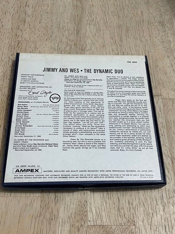 Jimmy Smith & Wes Montgomery Dynamic Duo 7 1/2 Ips Reel to Reel