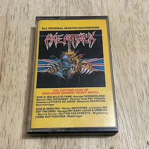 Axe Attack Cassette Tape HEAVY METAL Compilation 1985 Port Records.