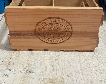 Napa Valley Box Co 40 CD Two Row Square Storage Crate - Natural Wood - Unique.