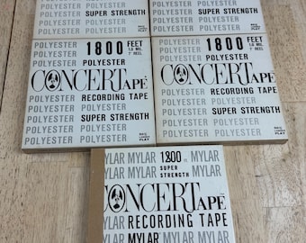 Lot of 5 Used Radio Shack Concertape 1800 Ft Reel To Reel Tapes 7”  Lot 1.