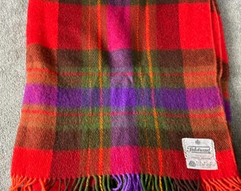 Vintage Tidstrand Swedish Wool Blanket Red Plaid  63” x 49” Mothproofed.