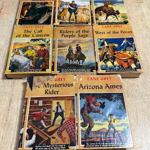 Vintage Zane Grey Book Lot of 8 Great Western Edition Cowboy Hardcover Arizona.