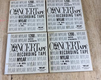 Lot of 4 Used Radio Shack Concertape 1200 Ft Reel To Reel Tapes 7” Lot 1.