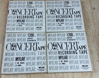 Lot of 4 Used Radio Shack Concertape 1200 Ft Reel To Reel Tapes 7” Lot 2