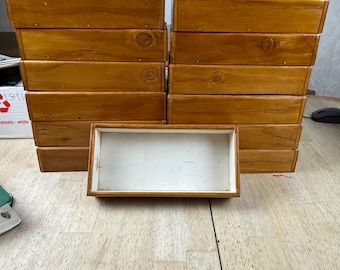 Small Handmade Wood Cassette Tape Tray - Holds 15 Tapes.