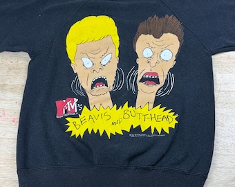 Vintage 1993 Beavis & Butthead Sweatshirt Sz Large MTV Made USA Original Santee.