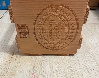 Napa Valley Box Company, 20 CD, boîte de rangement pour disques compacts, caisse en bois, boîte de 2 supports.