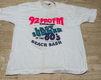 Vintage 92 PROFM Beach Bash T-Shirt - Screen Stars - 80s Summer