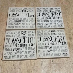 Lot of 4 Used Radio Shack Concertape 1200ft  7&quot; Reel To Reel Tapes.