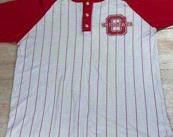 Vintage Ohio State University Buckeyes Baseball T Shirt OSU 70s College 3/4 Sleeve Sz Med?.