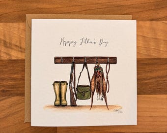 Father’s Day Shooting Card | Country Sports Greeting Card | Pheasant Shooting Card for Dad