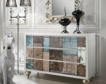 Distressed Wood Fablon: Vintage Tile Peel and Stick Wallpaper (5m Roll)