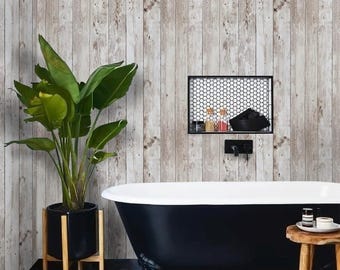 Beige Wood 3D Effect Wallpaper: Peel and Stick PVC Fablon (500cm)