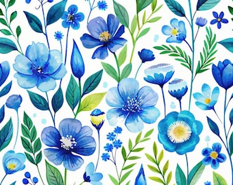 Bluebell Floral Adhesive Wallpaper: Peel & Stick Furniture Sticker, 2m