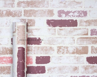 3D Brick Effect Sticky Back Plastic Wallpaper Peel and Stick PVC Fablon