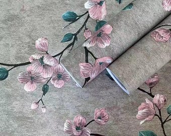 Victorian Grey Floral Wallpaper: Textured Adhesive Sticker - 5m x 45cm