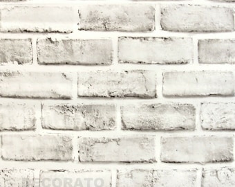 3D White Brick Wallpaper: Sticky Back Vinyl, Modern Art Deco (500cm x 45cm)