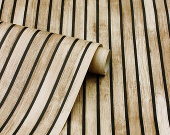 3D Wood Slat Wallpaper: Self-Adhesive Modern Panelling (500cm x 45cm)
