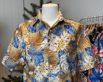 100% Cotton Hawaiian Resort Shirt: Short Sleeve, Turn-Down Collar