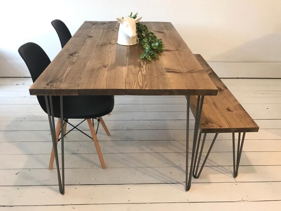 Artemis Handmade Hairpin Leg Dining Table With Chairs And Etsy