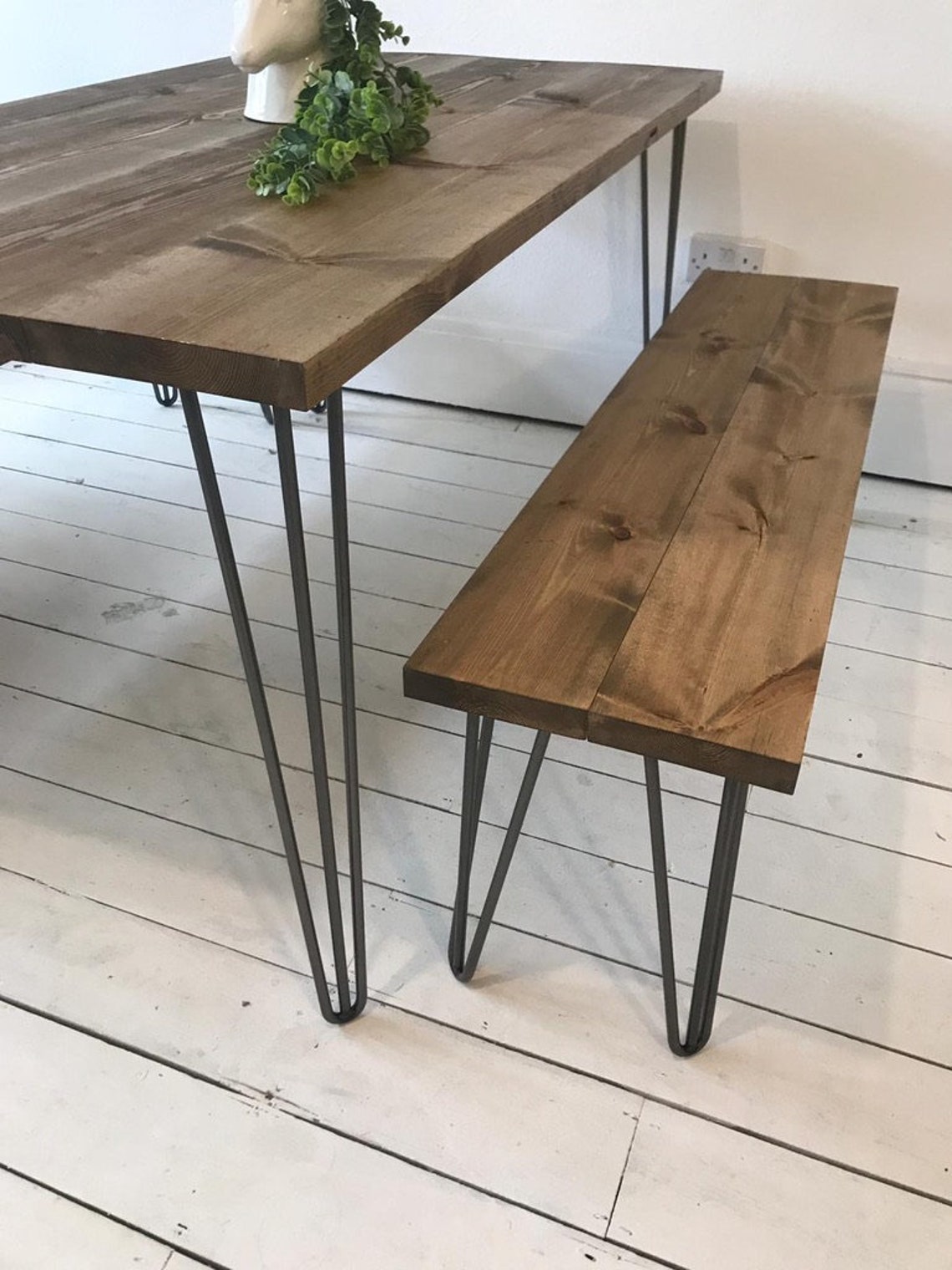 ARTEMIS Handmade Hairpin Leg Dining Table with Two Hairpin Etsy