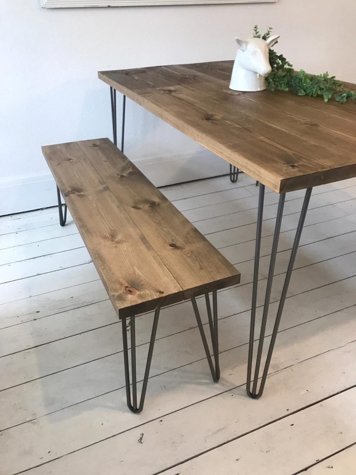 ARTEMIS Handmade Hairpin Leg Dining Table with Two Hairpin Etsy