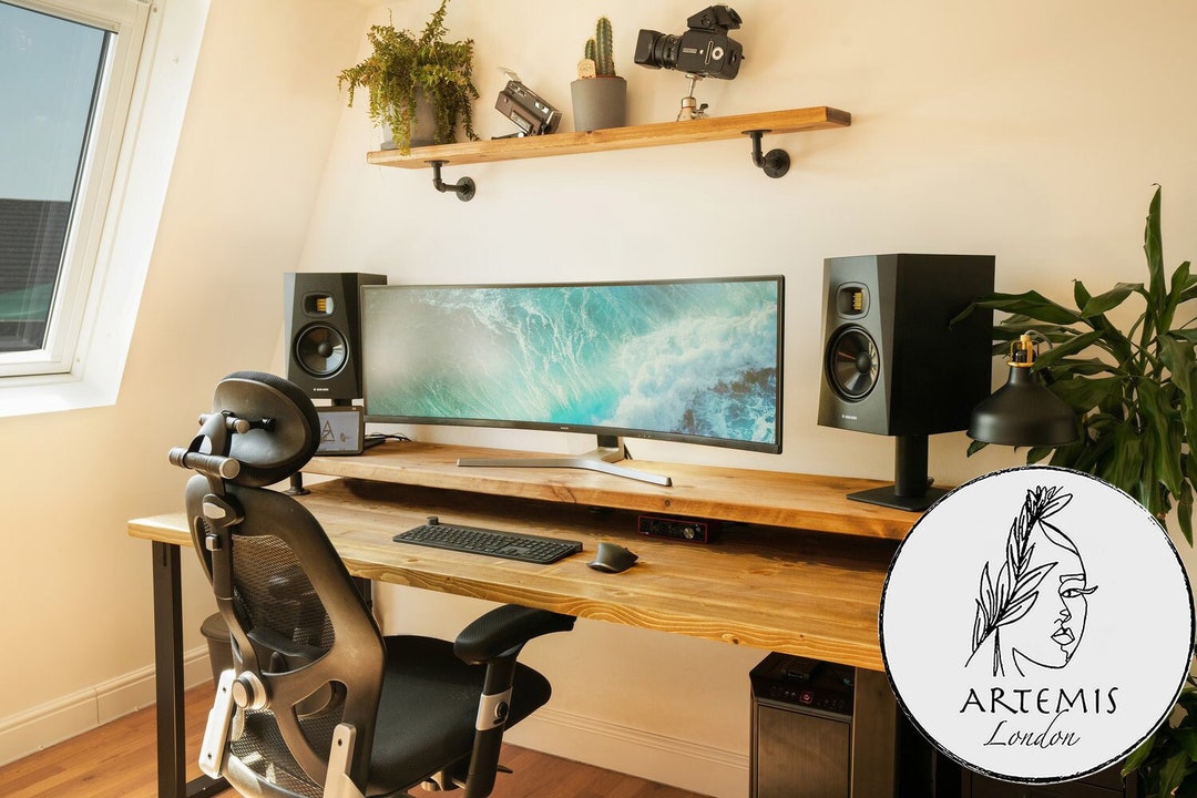 Desk With Monitor Riser ARTEMIS Luxury Gaming Music Production