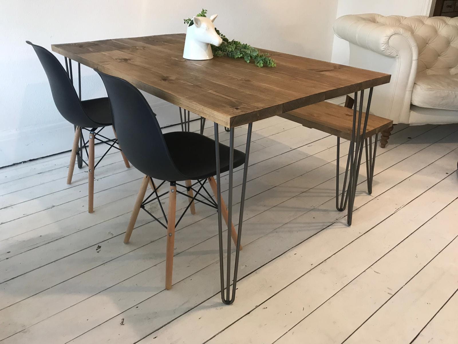 ARTEMIS Handmade Hairpin Leg Dining Table With Chairs and Etsy UK