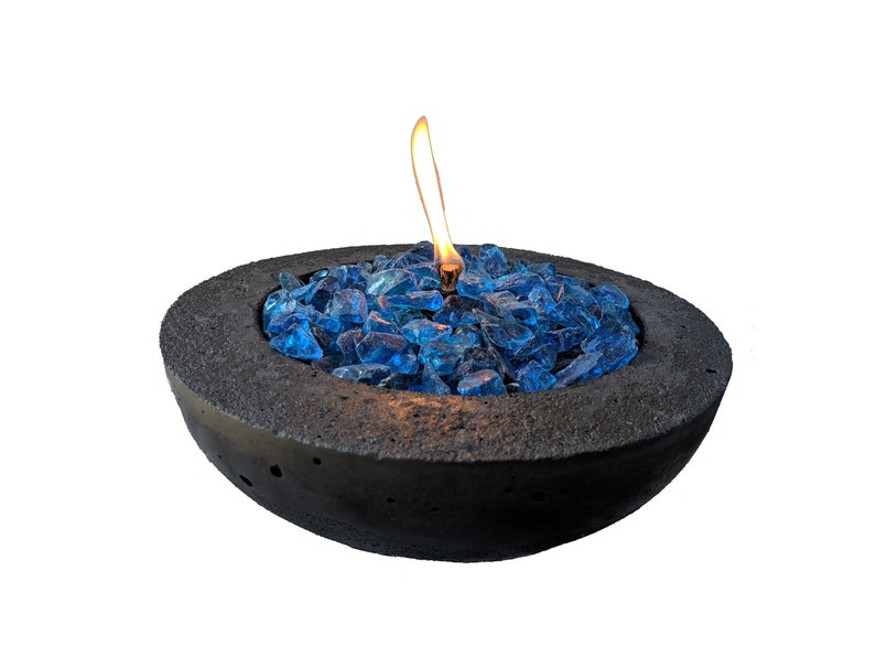 Black Concrete Tabletop Fire Pit 11 Etsy