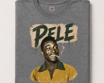 Pele 60s Soccer Culture Smoking Graphic TShirt