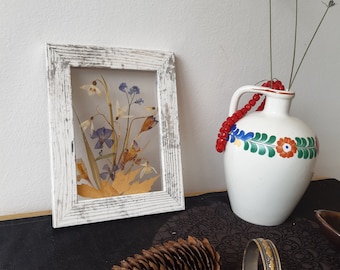 Pressed Flower Art: Snowdrop & Crocus Botanical Picture