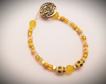 Lemonluscious skull beaded bracelet