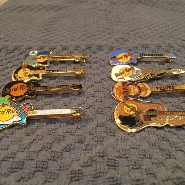 Collection of Hard Rock guitar pins from around the world.