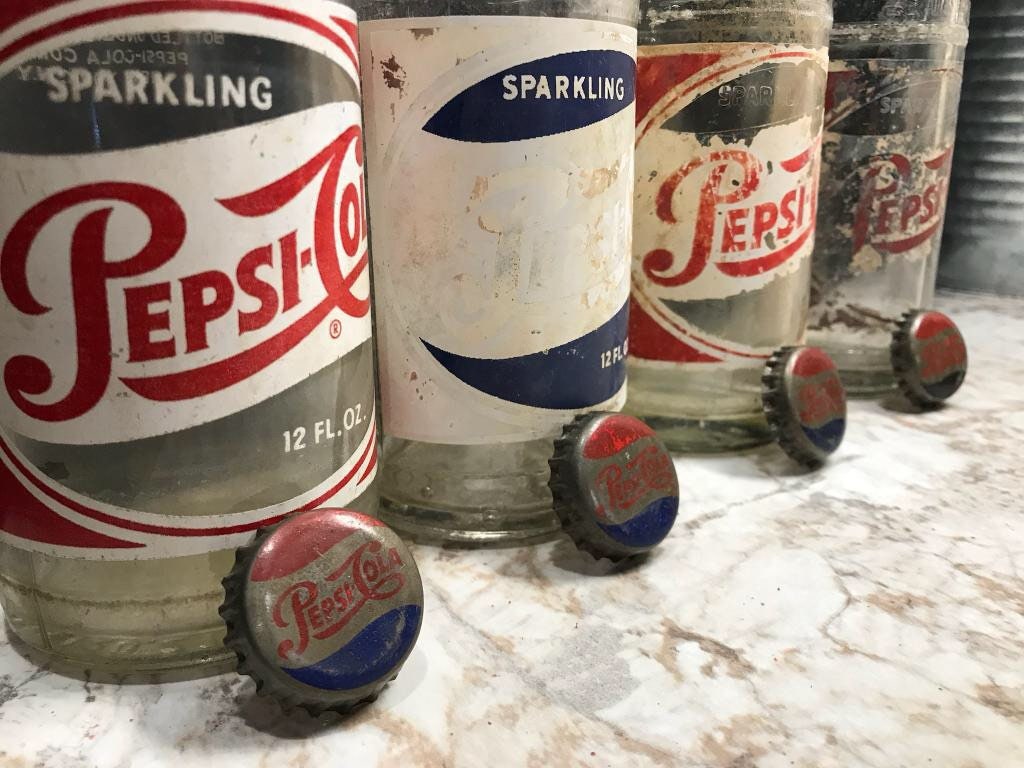 Pepsi-cola Bottles From the 1950's With Caps - Etsy