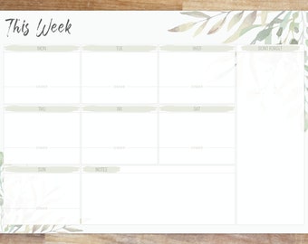 Personalised Weekly Family Planner, A4/A3 Whiteboard Organiser (Dry Wipe)