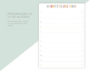 Personalised To-Do List Planner Notepad | Desk Pad Planner | Mummys To Do List Notepad | A4 or A5 Desk Planner | Daily Agenda & Organiser