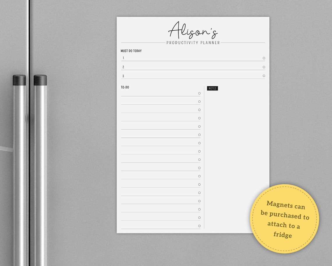 Printed Personalised Notepad, to Do List Notepad, A5 A4 Desk Planner ...