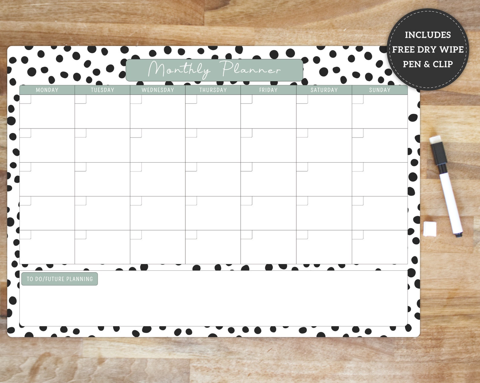 Monthly Whiteboard Family Wall Calendar Planner Reusable Etsy UK