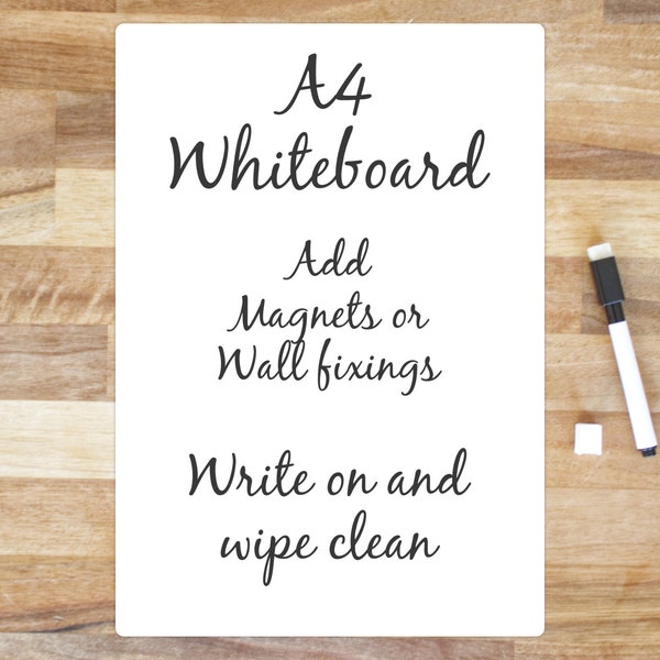 A4 (approx) Blank dry-wipe, whiteboard, use for any purpose. Memo board | Planner | meal planner | notes | To-do list