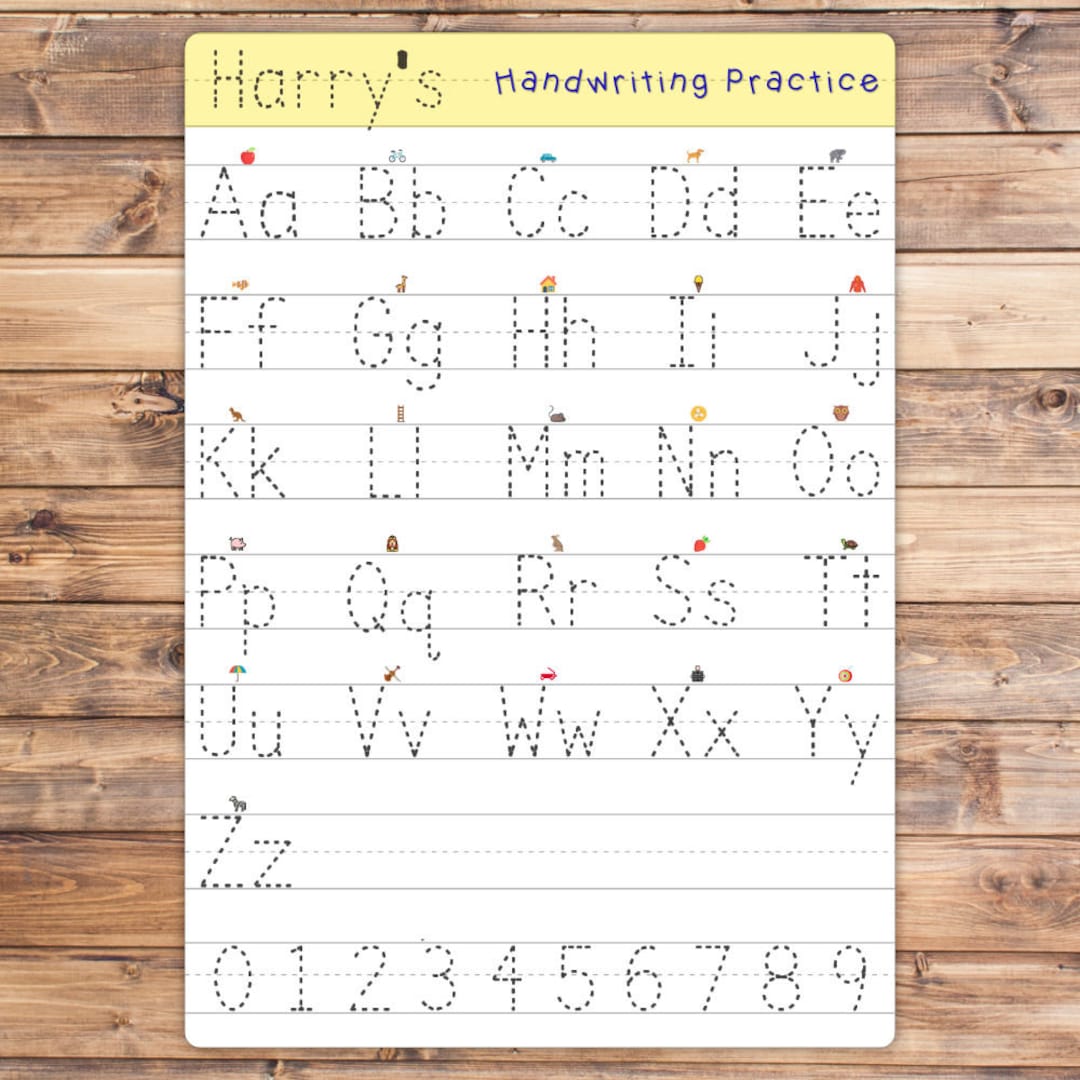 Hand Write Board Laminated Handwriting Practice Board. A Personalised Whiteboard for ...