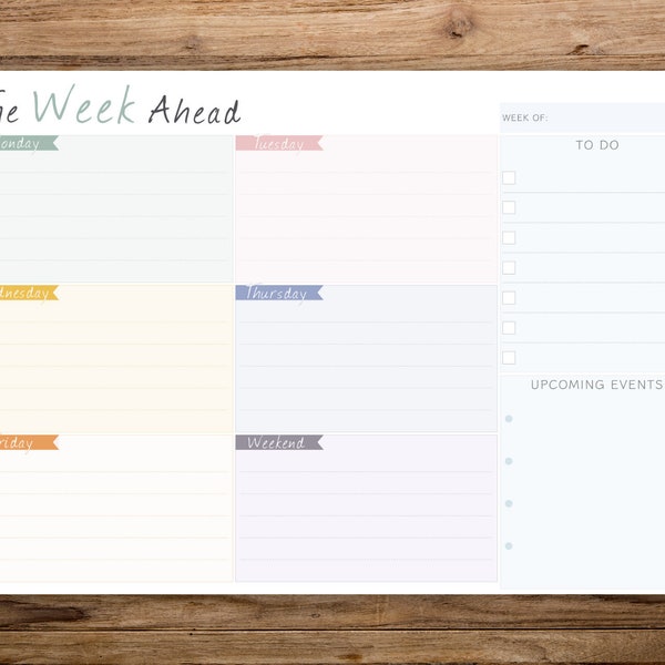 Weekly Planner Dry Erase Whiteboard, with To-do list - Can be personalised - Perfect weekly organiser.