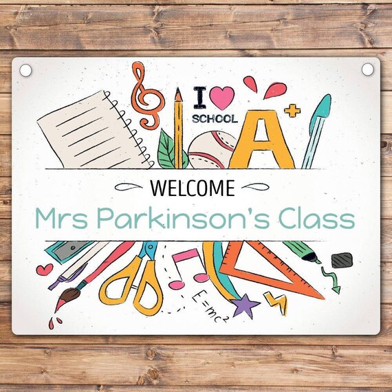 Personalised Teacher's Classroom Sign Gift Metal Sign | Etsy