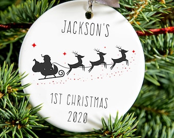 Personalised First Christmas Bauble, Xmas Tree Decoration, Christmas Ornament, Family Present, Christmas Gift