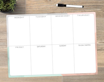 Weekly Planner, Family Planner, Meal Planner, Fridge Planner, Dry Erase planner, To Do A4 weekly schedule board