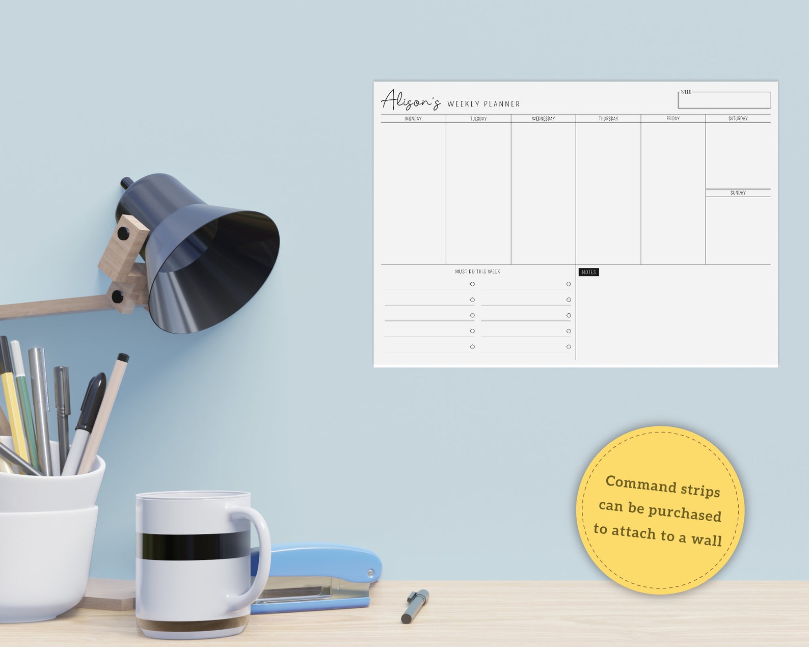 Personalised Weekly Planner Notepad Desk Planner Pad A4 or Etsy UK