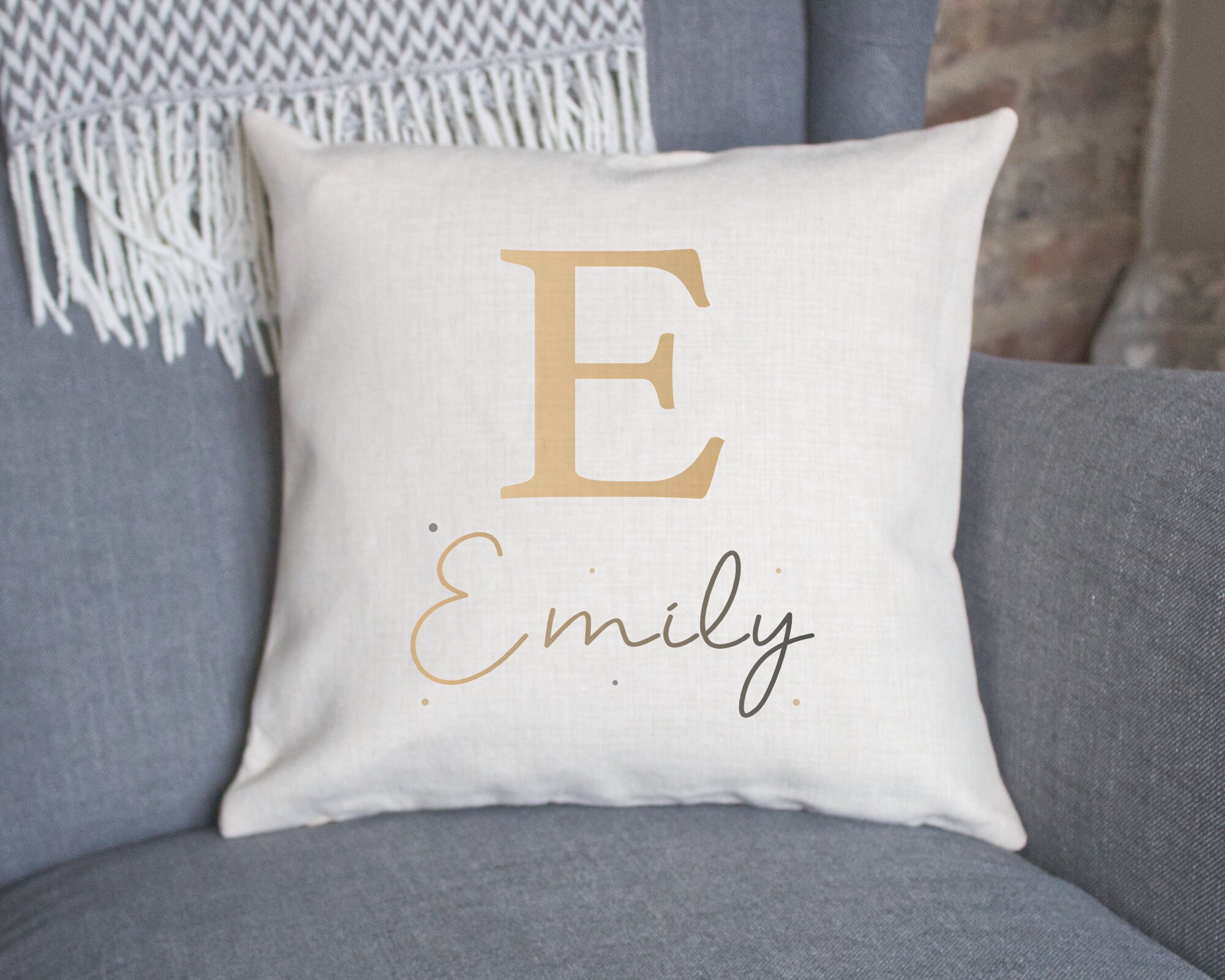 Personalised Initial and Name Cushion Cover Name Home Decor Etsy
