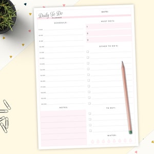Daily Planner Notepad | Desk Pad Planner | To Do List Notepad |A4 Desk Planner | Daily Agenda & Organiser | Productivity Planner| 50 sheets